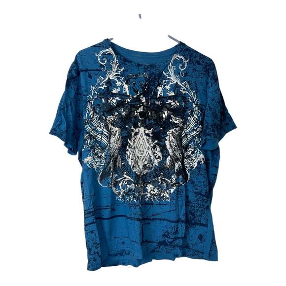 Archaic by Affliction Other - Archaic by Affliction Blue Grunge Graphic Wing Crest T-Shirt